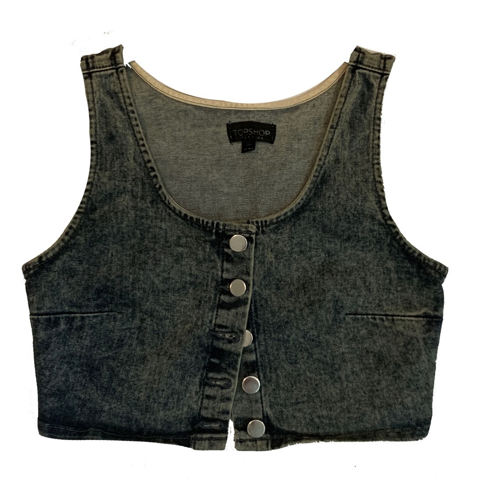 TopShop Acid Washed Jean Vest